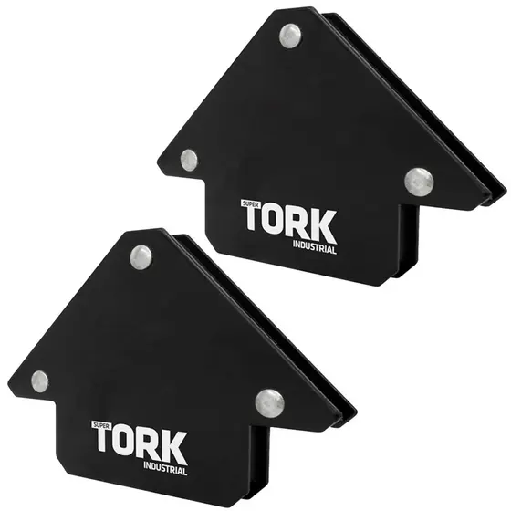Kit 2 Esquadros Magnéticos Super Tork para Trabalhos em Solda Suportam 12kg cada