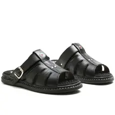 Sandália Franciscana Anti Stress Chinelo Masculino Couro Legítimo Promoção