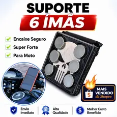 Suporte de Celular 6 Imãs Para Moto Extra Forte