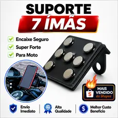 Suporte de Celular 7 Imãs Para Moto Extra Forte