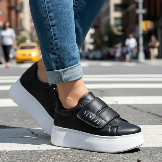 Tênis Feminino Sola Plataforma Casual Original Confortável Fácil de Calçar
