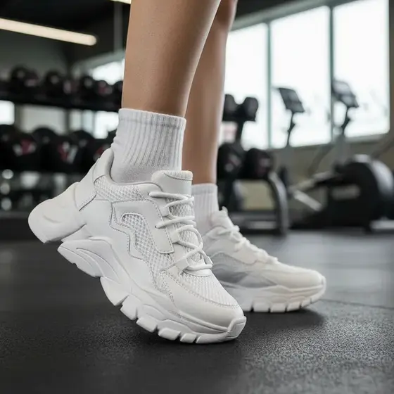 Tênis Tenehi Feminino Plataforma Casual Branco Confortavel Moderno