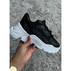 Tênis Tenehi Feminino Plataforma Casual Preto Confortavel Moderno