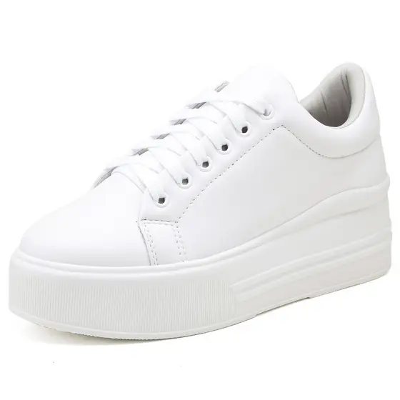 Tênis Plataforma Branco Tenehi flatform Tik Tok Blogueira Estilosa