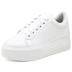 Tênis Plataforma Branco Tenehi flatform Tik Tok Blogueira Estilosa