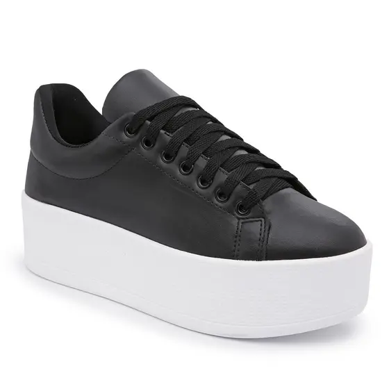 Tênis Plataforma Preto Flatform Sola Alta