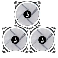 Kit 3 Cooler Fan Led Branco para Gabinete Pc Gamer Molex 3 Pinos Anel efeito Neon
