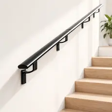 Tubo Corrimão Aluminio Escada 3 Metros Parede Kit Completo Fácil Instalação Premium Reforçado Seguro