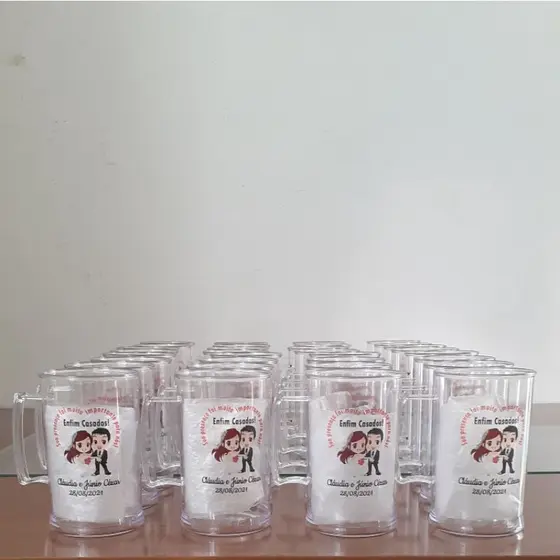 Canecas acrílicas 300ml personalizadas casamento, noivado,  bodas de prata,  ouro
