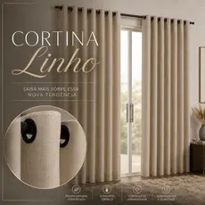 Cortina Luxo De Linho de 2 a 5 metros de largura. Sala Quarto Casa Decoração