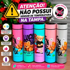 Garrafa Térmica Inox 500ml Bebidas Quentes e Frias Até 12h Tampa com Vedação Viagem Academia Trabalho