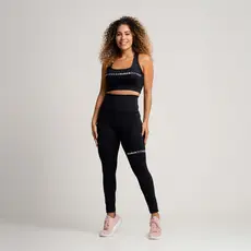 Conjunto Top Com Legging Preto Poliamida Silk Massam Fitness