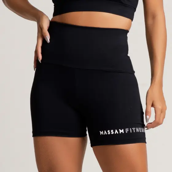 Short Feminino Poliamida Silk Massam Fitness Preto