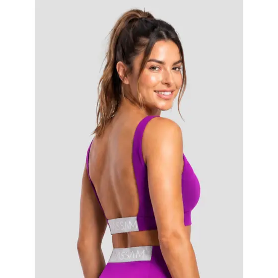 Top Feminino Decote Costa Com Elástico Personalizado Massam Fitness Fúcsia
