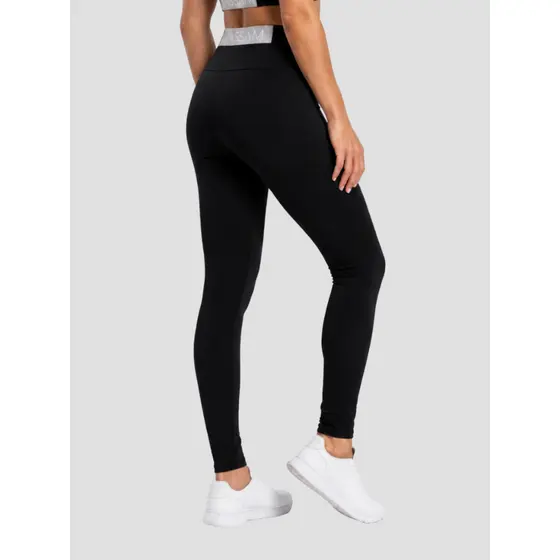 Legging Feminina Com Detalhe Em Elástico Massam Fitness Preta