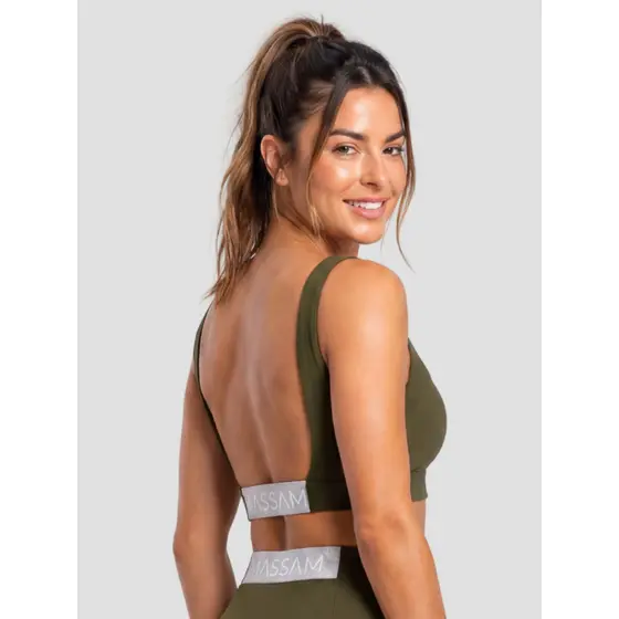 Top Feminino Com Decote Costas Elástico Personalizado Massam Fitness Verde