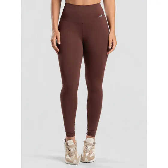 Legging Poliamida Cintura Alta Marrom Massam Fitness