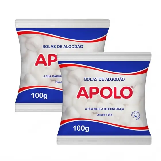 Kit 2 Algodão Apolo Bolas Limpeza Facial Maquiagem Bebê Unha