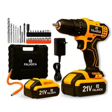 PARAFUSADEIRA E FURADEIRA A BATERIA PF21B2 21V COM DUAS BATERIAS F02 4979 - FALASCA