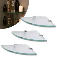 Kit 03 Prateleiras Porta Shampoo de Vidro 20x20x6 Banheiro Lavanderia Prateleira