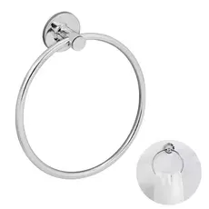 Porta Toalha de Rosto Argola Banheiro Dupla Fixação Inox Veneza