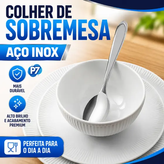 Colher de Sobremesa Talheres de Inox Utensílios para Cozinha