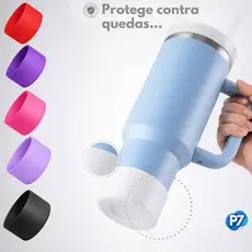 Kit 2 Capa Silicone p/ Copo Caneca Termico Protetor de Garrafa Térmica Antiderrapante 6,5cm ou 7,5cm