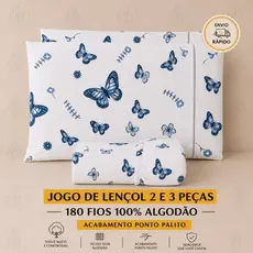 JOGO DE LENÇOL 2 E 3 PEÇAS 180 FIOS 100% ALGODÃO SOLTEIRO CASAL QUEEN KING TOQUE MACIO