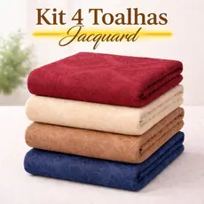 KIT 4 TOALHAS DE JACQUARD PREMIUM 4 6 e 8 LUGARES RETANGULAR