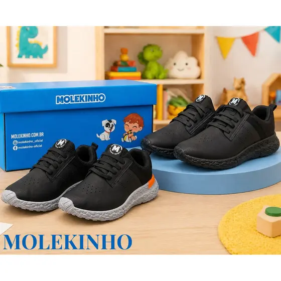 Tênis Molekinho Menino Infantil Casual Elástico Confortável