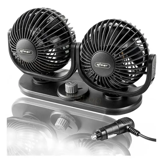 Mini Ventilador Automotivo Duplo Com Ajuste Para Carro Caminhão Portátil Silencioso Baixo Ruido12v