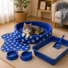 Caminha de Gato + Caixa de Areia + Bebedouro para Gato
