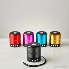 Caixa de Som Mini Speaker Portátil c/ Bluetooth Rádio FM USB e Cartão SD Som Estéreo Potente