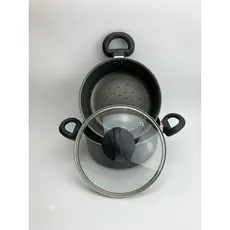 Panela de cozimento a vapor Cuscuzeira Antiaderente Tampa de Vidro – Cozimento Rápido e Uniforme