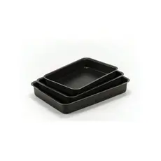 Kit conjunto 3 Forma Assadeira Antiaderente retangular funda para Forno 32 37 42 cm Bolo Lasanha Carne Frango Cozinha