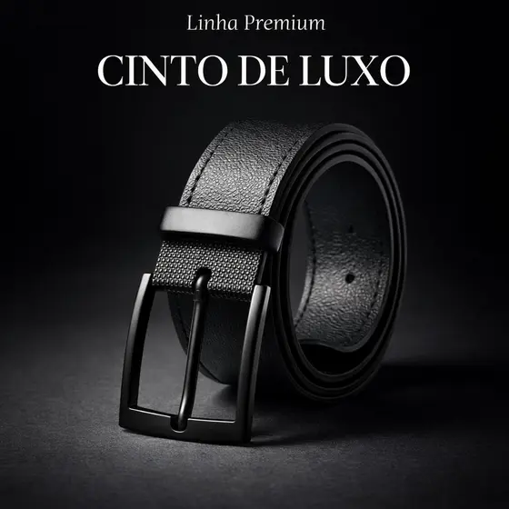 cinto masculino de luxo couro premium elegante social resistente fivela preta alta qualidade