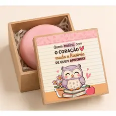 ENVIO RÁPIDO - CAIXA MDF PERSONALIZADA DIA DO PROFESSOR+SABONETE