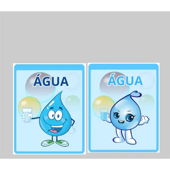 kit com 2 crachás Beber água, escola, instituições