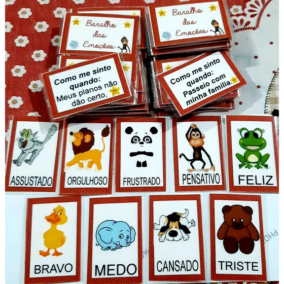 Jogo Baralho das Emoções , 44 peças - Como me sinto quando, terapia, psicologia