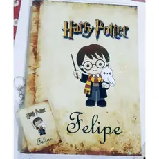 caderno capa Harry Potter personalizado com nome