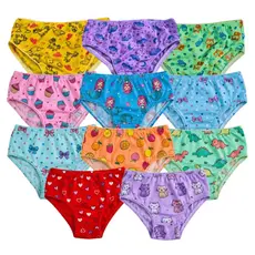 Kit Calcinhas Infantis Feminina com forro Menina Malha Macia Elástico Confortável P M G GG