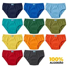 Kit Cueca Infantil Menino Algodão Macio Antialérgica Não Aperta Slip 10-5 Cuecas Respirável Macia