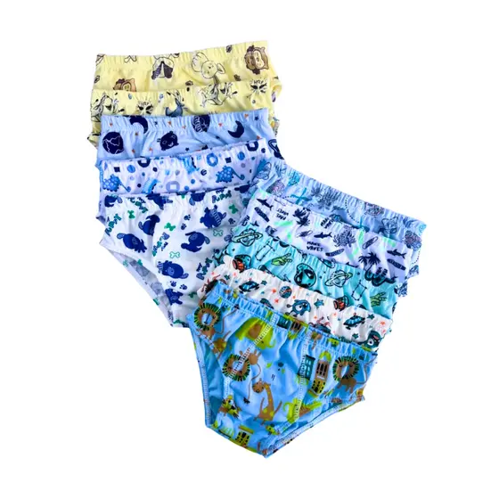 Kit Cueca Infantil Menino Slip Estampada Malha fresquinha com forro 100% algodão