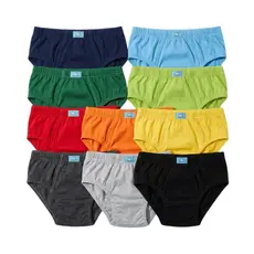 Kit Cueca Infantil Menino Algodão Forro Antialérgica Slip Confortável Coeca Lisa Macia Respirável