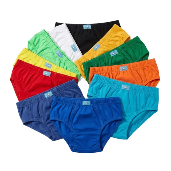 Kit Cueca Infantil Algodão Premium P M G GG Antialérgico Kit 10-5 ceucas slip masculina Juvenil