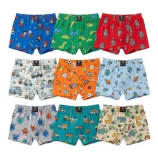 Kit Cueca Infantil Boxer Masculina Menino Malha Macia Microfibra Estampada Confortável Box 10-05 un