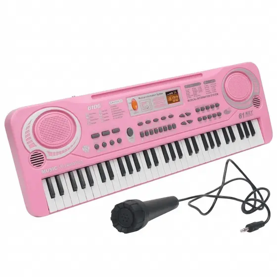 Brinquedo Teclado Infantil Musical Eletrônico Com Microfone