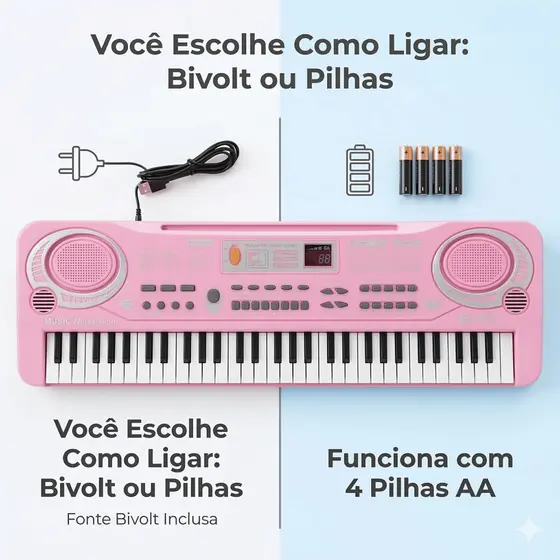 Brinquedo Infantil Teclado Eletrônico Crianças Microfone Musical 61 Tecla Fonte Brinquedos de Menino