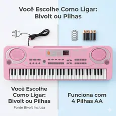 Brinquedo Infantil Teclado Eletrônico Crianças Microfone Musical 61 Tecla Fonte Brinquedos de Menino