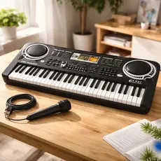 Teclado Eletrônico Brinquedo Infantil Microfone Para Criança 61 Teclas Musical Brinquedos de Menino